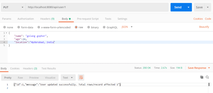 Golang CRUD