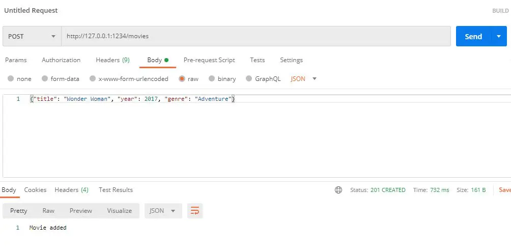 POST request flask api