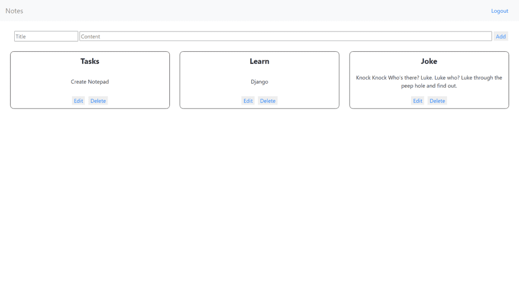 Django and JavaScript CRUD