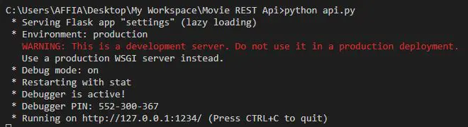 Flask crud api